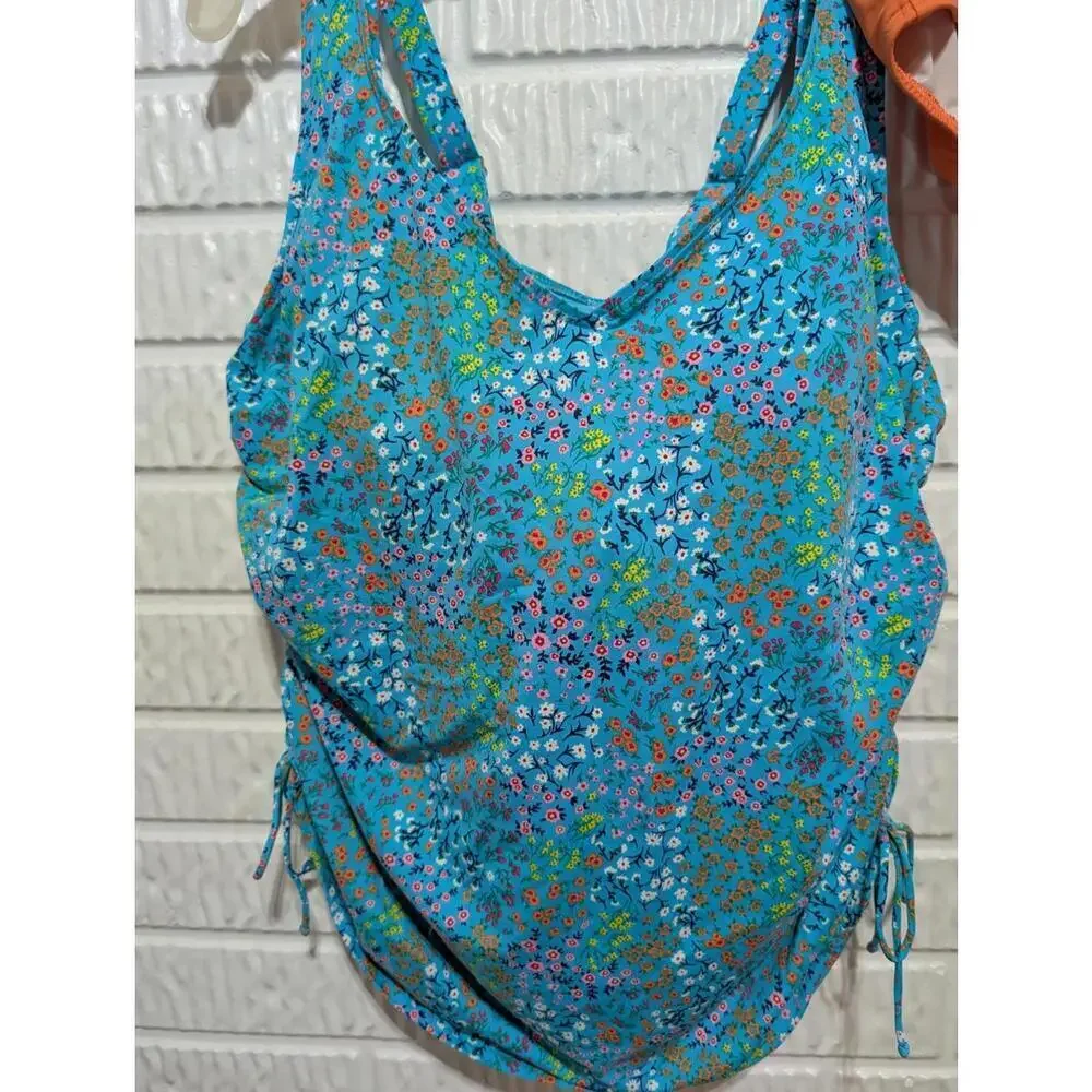 Land's End Floral Printed Two-Piece 18W Swimsuit Set